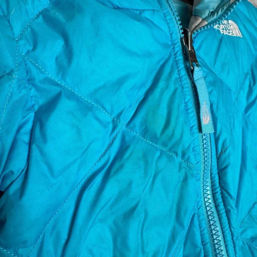 The‎ North Face Kids 2T 550 Down Puffer Jacket Blue Quilted Hooded Winter Coat
